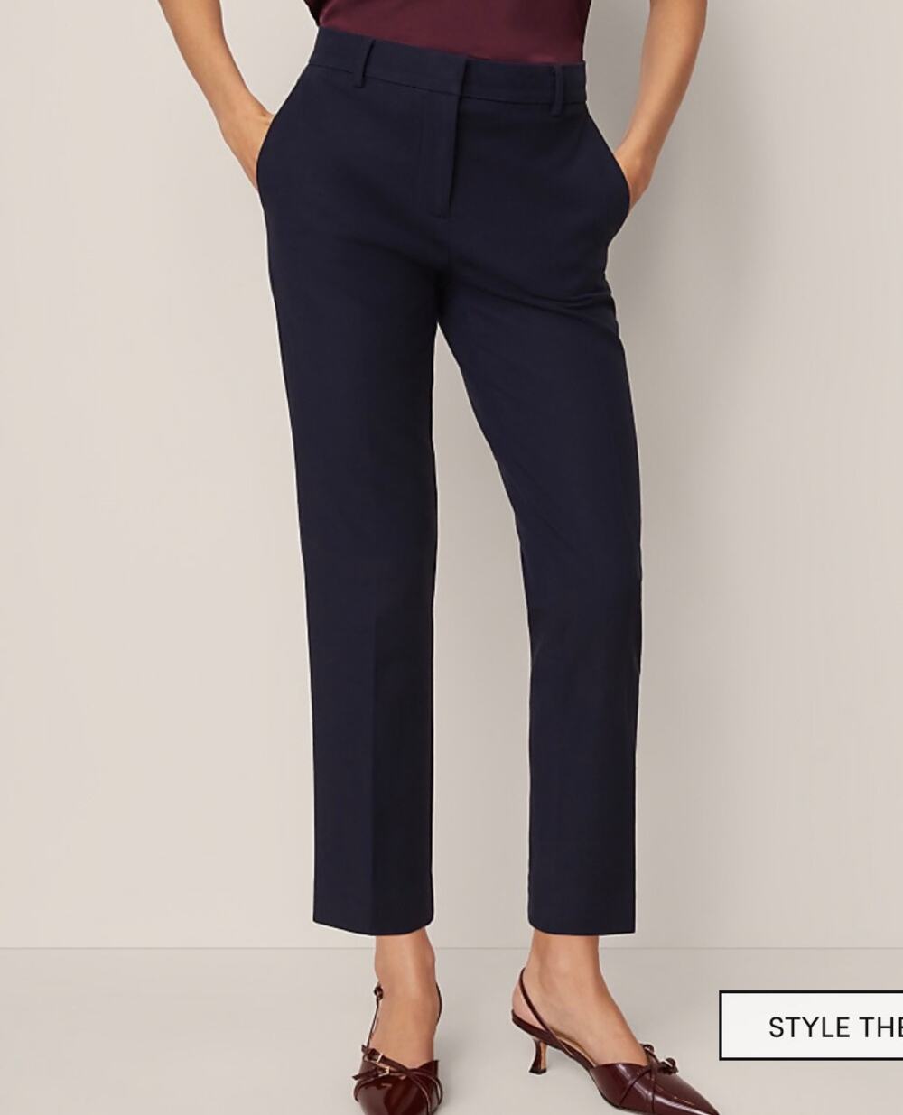 NWT Ann Taylor The Eva Ankle Pant Night Sky Dark Blue Size 4 women dress Pants